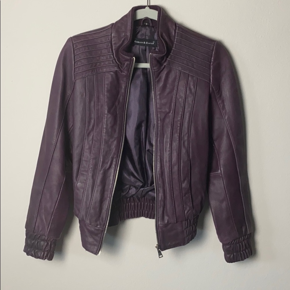 Knoles & Carter purple leather jacket size S